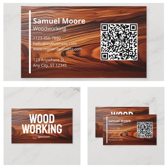 Moderner Holzwerkstoff Visitenkarte (Modern Woodworking Carpentry Business Card
)