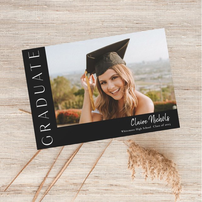 Moderner Horizontaler Foto Abschluss Einladung (Von Creator hochgeladen)