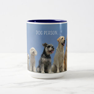 Moderner Hundemensch   Minimalistisches Multi-Rass Zweifarbige Tasse