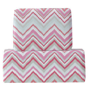 Moderner Ikat Zickzack Strip Abstrakt Pink Green Geschenkpapier