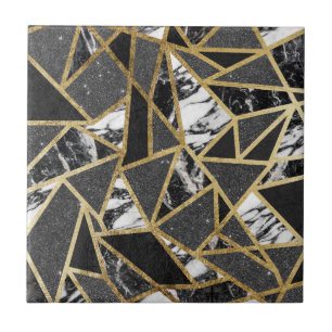 Moderner Imitat-GoldGlitzer-Marmor-geometrisches Fliese