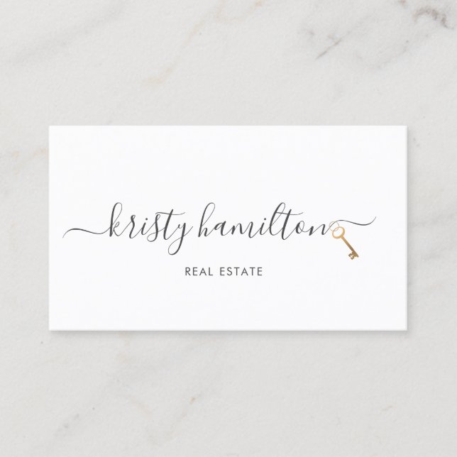 Moderner Immobilien-Schlüssel für Anwesen beruflic Visitenkarte (Vorderseite)