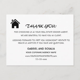 Moderner Immobilienmakler Agent Kunden Danke Postkarte