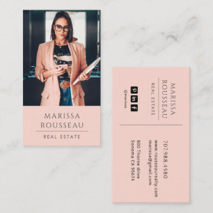 Moderner Immobilienmakler Blush Visitenkarte