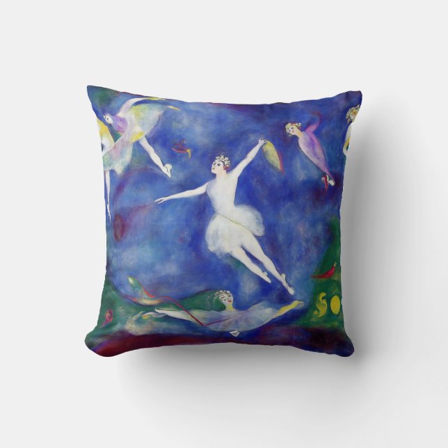 Moderner Impressionist Ballerinas im Himmel Kissen (Vorderseite)