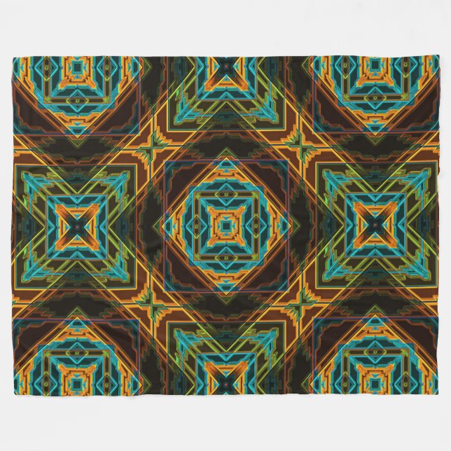 Moderner Indianer 19 Fleecedecke (Vorderseite (Horizontal))