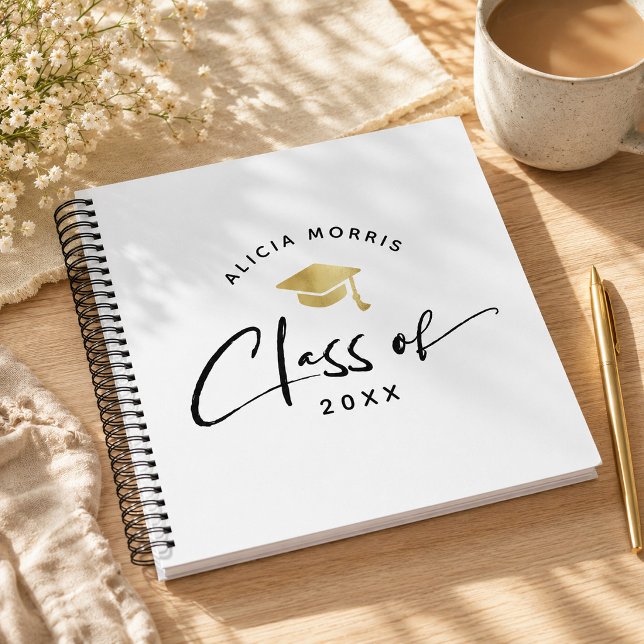 Moderner Individuelle Name Abschluss Trendy Script Notizbuch (Von Creator hochgeladen)