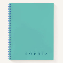 Moderner Individuelle Name Aquamarin und blau Notizbuch
