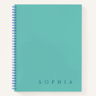 Moderner Individuelle Name Aquamarin und blau Notizbuch