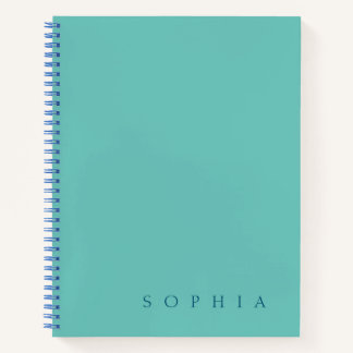 Moderner Individuelle Name Aquamarin und blau Notizbuch