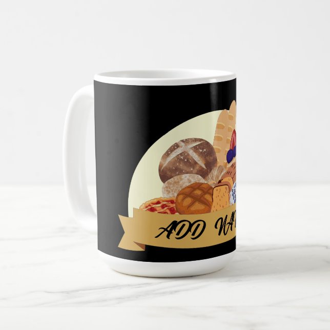 Moderner individuelle Name für Backwaren Kaffeetasse (Vorderseite Links)