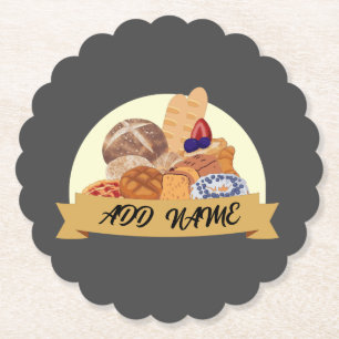 Moderner individuelle Name für Backwaren Untersetzer