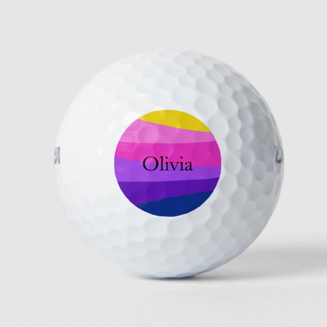 Moderner Individuelle Name für dynamisches Design Golfball (Vorderseite)
