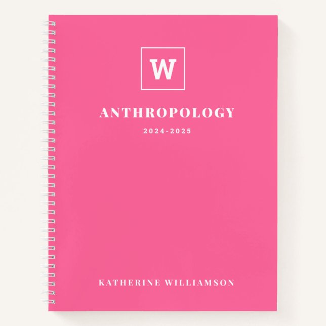 Moderner Individuelle Name für Studienfach Monogra Notizbuch (Vorderseite)