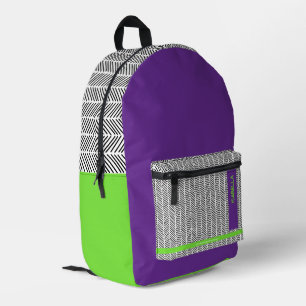 Moderner Individuelle Name Lila grün Personalisi Bedruckter Rucksack