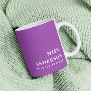 Moderner Individuelle Name Lila School Lehrer Them Kaffeetasse