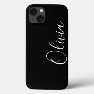 Moderner individuelle Name monogram, schwarz Case-Mate iPhone Hülle