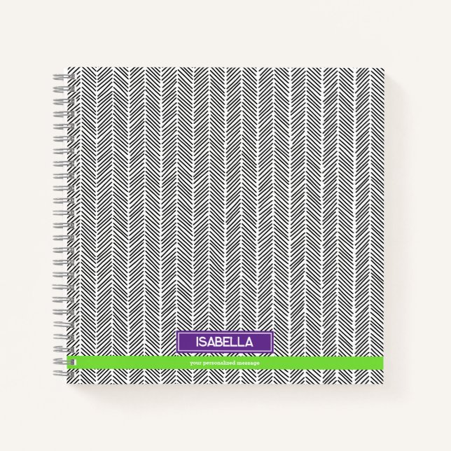 Moderner Individuelle Name | Personalisierte Reise Notizbuch (Vorderseite)