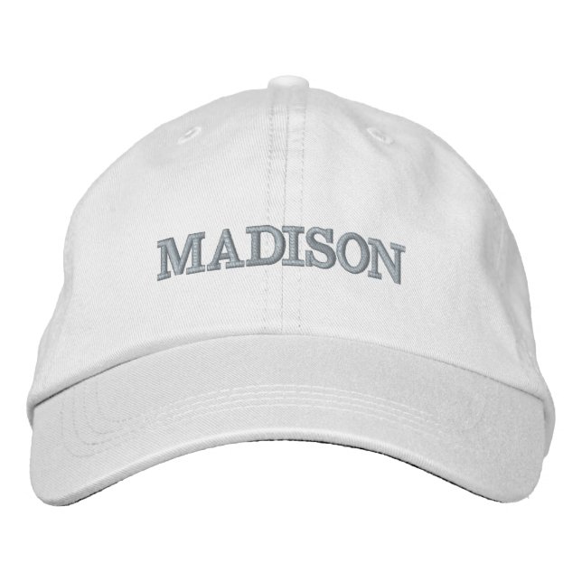 Moderner Individuelle Name taupe beige text Bestickte Baseballkappe (Vorderseite)