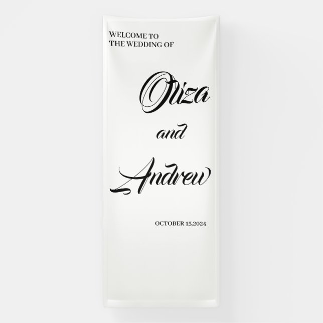 Moderner, individueller Hochzeitscoupname mit Datu Banner (Vertikal)