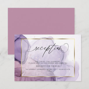 Moderner Inky Plum Lilac Rose Empfang Einladung