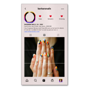 Moderner Instagram Nail Artist Nails Beauty Salon Magnetische Visitenkarte