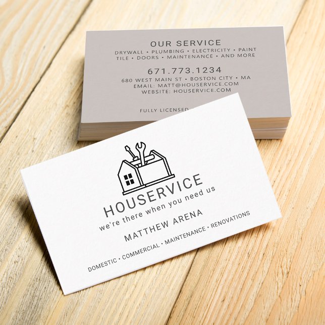 Moderner Instandhaltungsdienst für AN Visitenkarte (Modern Contractor Maintenance Service Business Card)