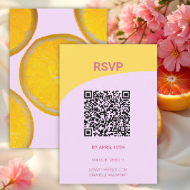 Moderner italienischer Sommer-Hochzeit RSVP QR-Cod Karte