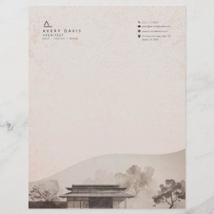 Moderner Japandi-Architekt Briefbogen