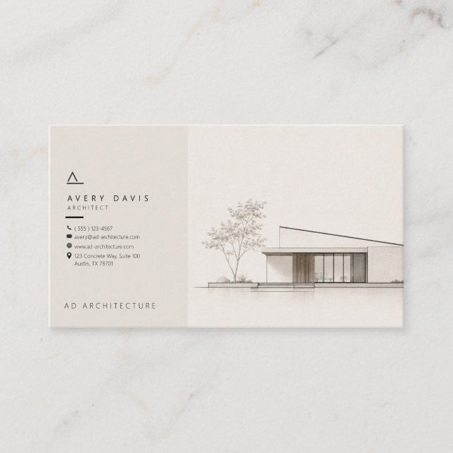 Moderner Japandi-Architekt Visitenkarte (Vorderseite)