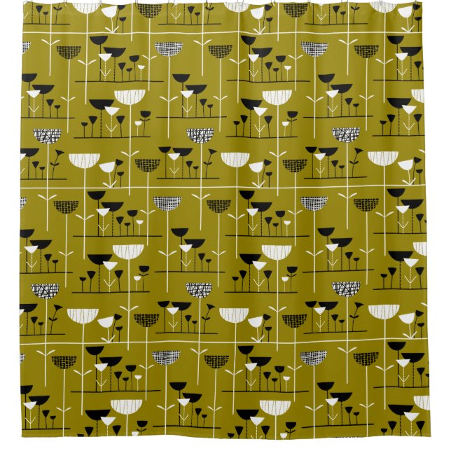 Moderner Jazz - Goldbraun 988501 Duschvorhang (Vorderseite)