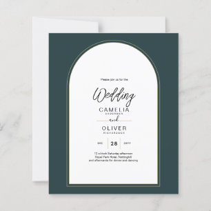 Moderner JUNIPER Green Gold Wedding INVITE QR Code