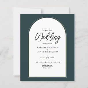Moderner JUNIPER Green Gold Wedding INVITE QR Code