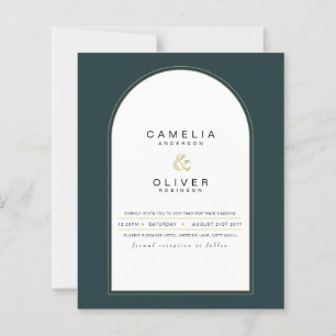 Moderner JUNIPER Green Gold Wedding INVITE QR Code