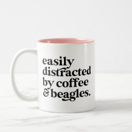 Moderner Kaffee & Beagle Hund viel Personalisiert Zweifarbige Tasse