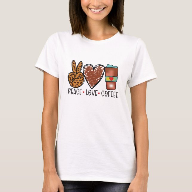 Moderner Kaffee-Liebe T-Shirt (Vorderseite)