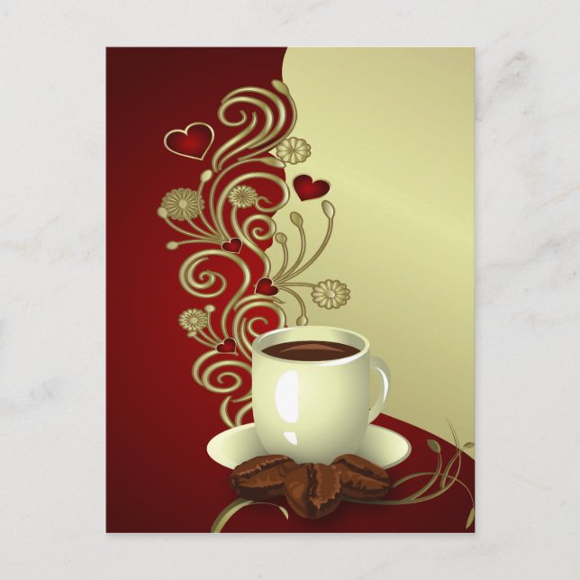 Moderner Kaffee Lover Postkarte (Vorderseite)
