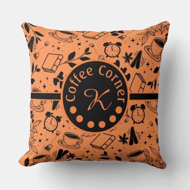Moderner Kaffeeliebhaber aus der Mitte des Jahrhun Kissen (Vorderseite)