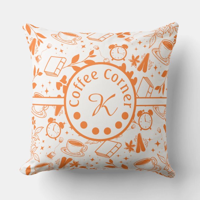 Moderner Kaffeeliebhaber aus der Mitte des Jahrhun Kissen (Vorderseite)