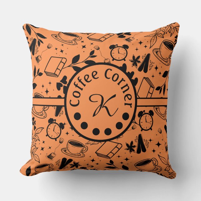 Moderner Kaffeeliebhaber aus der Mitte des Jahrhun Kissen (Vorderseite)