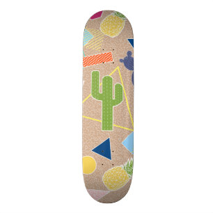 Moderner Kaktus geometrisches inspiriertes Muster Skateboard