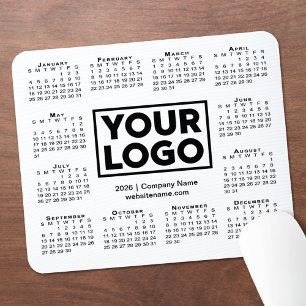 Moderner Kalender 2026 Firmenlogo Geschäft Mousepad