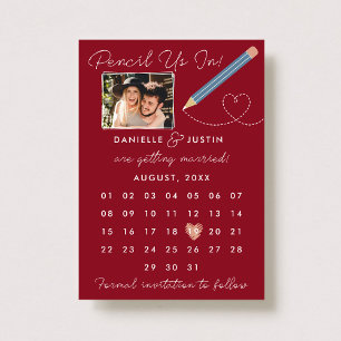 Moderner Kalender "Bleistift in" Save The Date