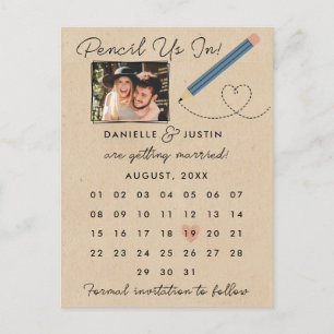 Moderner Kalender Save the Date Ankündigungspostkarte