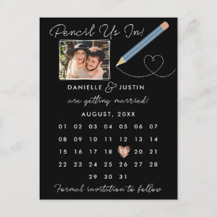 Moderner Kalender Save the Date Ankündigungspostkarte