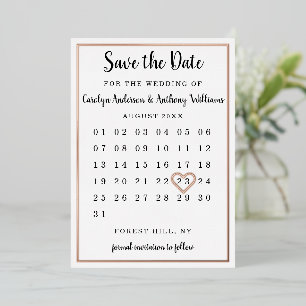 Moderner Kalender Save The Date Echt Folieneinladung