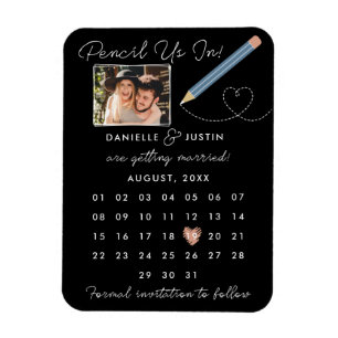 Moderner Kalender Save the Date Magnet