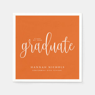 Moderner Kalligrafie-Script-Orange-Abschluss Serviette