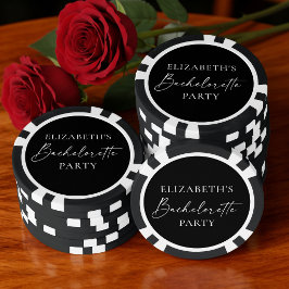 Moderner kalligrafischer Junggeselinnen-Abschied B Pokerchips