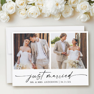 Moderner Kalligraphie-Tintenpatronen 2 Fotos Hochz Ankündigung